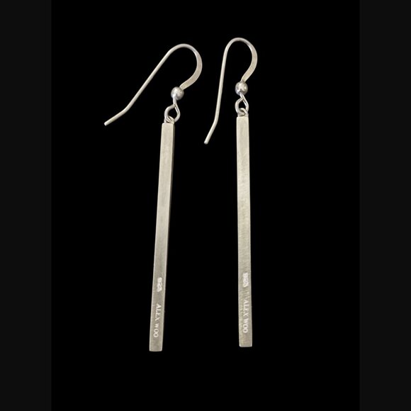 Alex Woo Elements Retired 925 Sterling Drop Dangle Bar 2.37" Bar Earrings - Picture 6 of 8